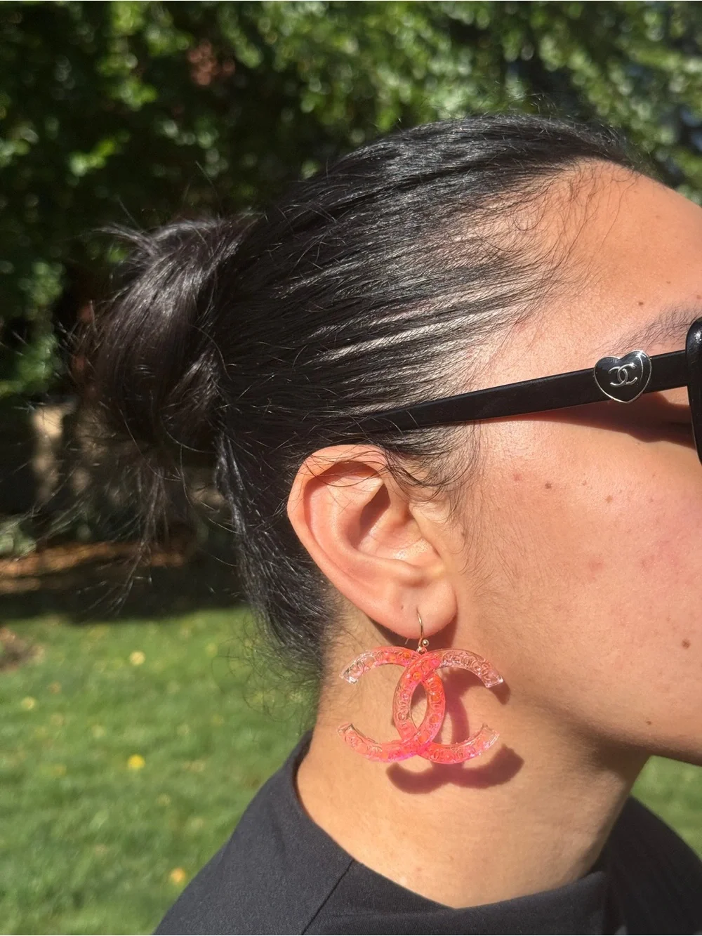 Interlocking CC Drop Earrings